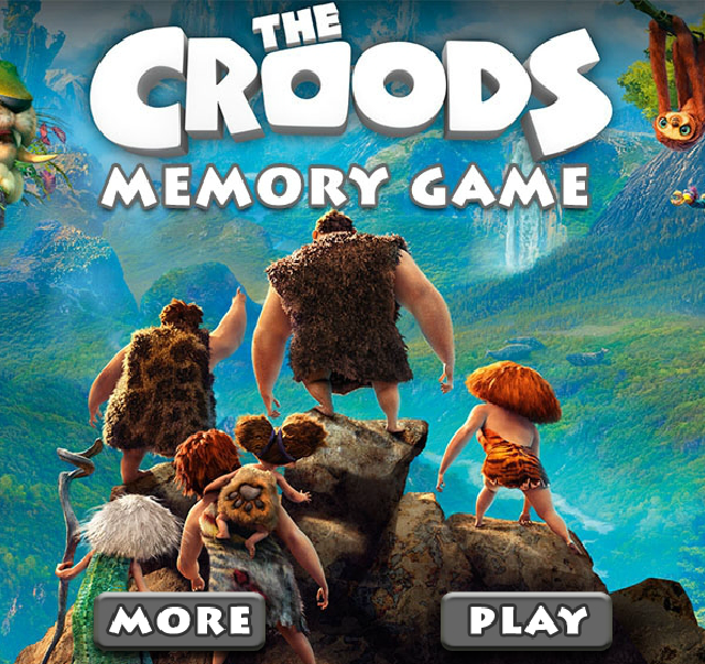 Кродс игра для памяти Croods Memory бесплатная