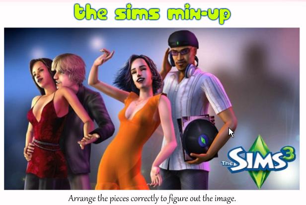 Пазлы в игре Симс 3 - Sims Mix Up логика